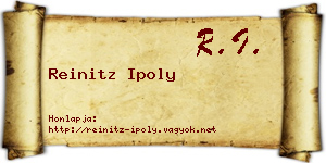 Reinitz Ipoly névjegykártya